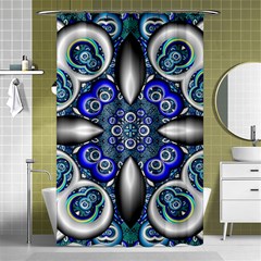 Fractal Cathedral Pattern Mosaic Shower Curtain 48  X 72  (small)  by BangZart