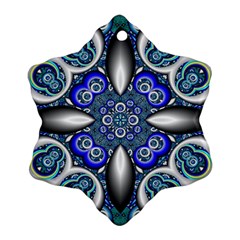 Fractal Cathedral Pattern Mosaic Snowflake Ornament (two Sides) by BangZart