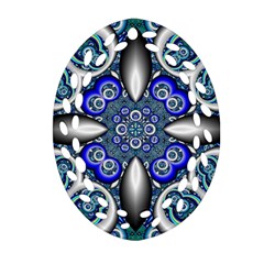 Fractal Cathedral Pattern Mosaic Oval Filigree Ornament (two Sides) by BangZart