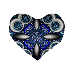 Fractal Cathedral Pattern Mosaic Standard 16  Premium Heart Shape Cushions by BangZart