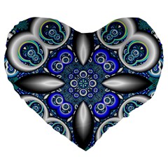 Fractal Cathedral Pattern Mosaic Large 19  Premium Heart Shape Cushions by BangZart