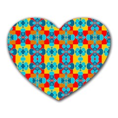 Pop Art Abstract Design Pattern Heart Mousepads by BangZart