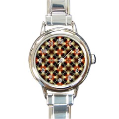 Kaleidoscope Image Background Round Italian Charm Watch by BangZart