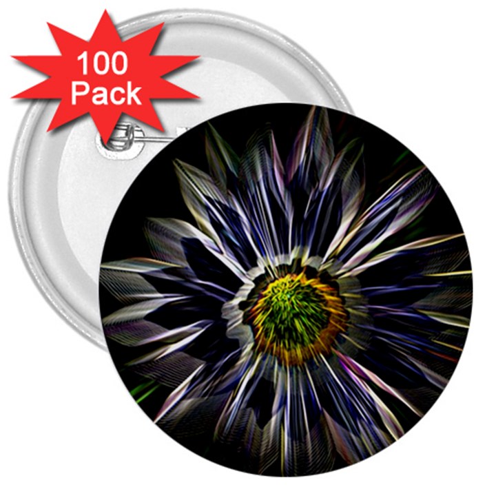 Flower Structure Photo Montage 3  Buttons (100 pack) 