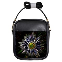 Flower Structure Photo Montage Girls Sling Bags by BangZart