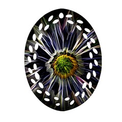 Flower Structure Photo Montage Ornament (oval Filigree)