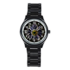 Flower Structure Photo Montage Stainless Steel Round Watch by BangZart