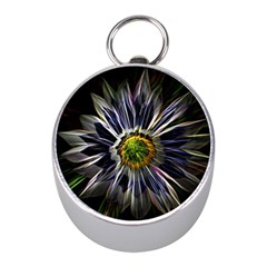 Flower Structure Photo Montage Mini Silver Compasses by BangZart