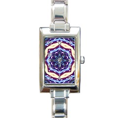 Mandala Art Design Pattern Rectangle Italian Charm Watch by BangZart