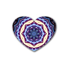 Mandala Art Design Pattern Rubber Coaster (heart)  by BangZart