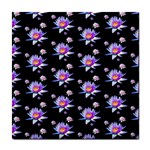 Flowers Pattern Background Lilac Tile Coasters Front