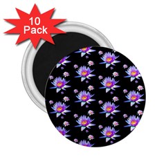 Flowers Pattern Background Lilac 2 25  Magnets (10 Pack)  by BangZart