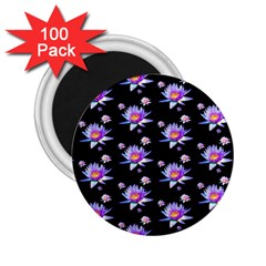 Flowers Pattern Background Lilac 2 25  Magnets (100 Pack)  by BangZart