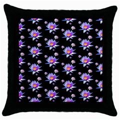 Flowers Pattern Background Lilac Throw Pillow Case (black) by BangZart