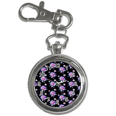 Flowers Pattern Background Lilac Key Chain Watches by BangZart