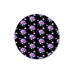 Flowers Pattern Background Lilac Magnet 3  (round) by BangZart