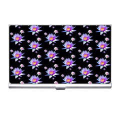 Flowers Pattern Background Lilac Business Card Holders by BangZart