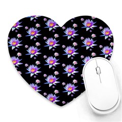 Flowers Pattern Background Lilac Heart Mousepads by BangZart