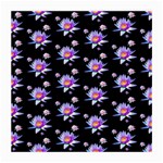 Flowers Pattern Background Lilac Medium Glasses Cloth Front