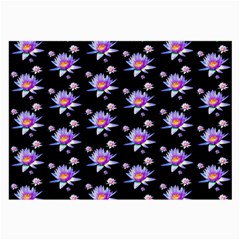 Flowers Pattern Background Lilac Large Glasses Cloth by BangZart