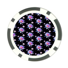 Flowers Pattern Background Lilac Poker Chip Card Guard (10 Pack) by BangZart