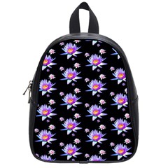 Flowers Pattern Background Lilac School Bags (small)  by BangZart