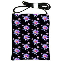 Flowers Pattern Background Lilac Shoulder Sling Bags by BangZart