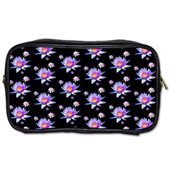 Flowers Pattern Background Lilac Toiletries Bags 2-side by BangZart