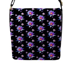 Flowers Pattern Background Lilac Flap Messenger Bag (l)  by BangZart