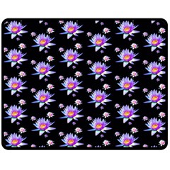 Flowers Pattern Background Lilac Double Sided Fleece Blanket (medium)  by BangZart