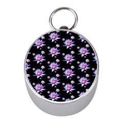 Flowers Pattern Background Lilac Mini Silver Compasses by BangZart