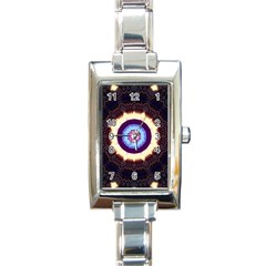 Mandala Art Design Pattern Rectangle Italian Charm Watch by BangZart