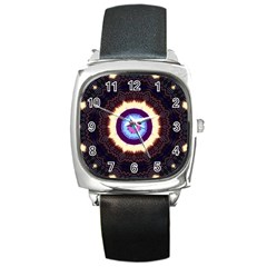 Mandala Art Design Pattern Square Metal Watch by BangZart