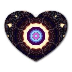 Mandala Art Design Pattern Heart Mousepads by BangZart