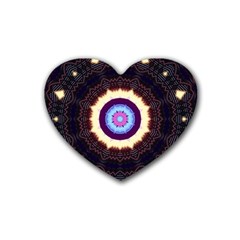 Mandala Art Design Pattern Heart Coaster (4 Pack)  by BangZart