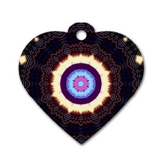 Mandala Art Design Pattern Dog Tag Heart (one Side) by BangZart