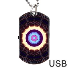 Mandala Art Design Pattern Dog Tag Usb Flash (one Side) by BangZart