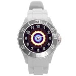 Mandala Art Design Pattern Round Plastic Sport Watch (L) Front