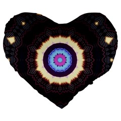 Mandala Art Design Pattern Large 19  Premium Heart Shape Cushions by BangZart