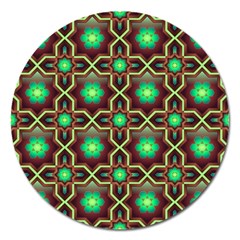 Pattern Background Bright Brown Magnet 5  (round) by BangZart