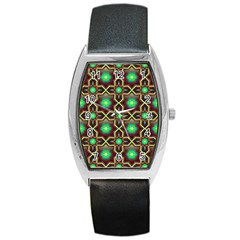 Pattern Background Bright Brown Barrel Style Metal Watch by BangZart