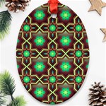 Pattern Background Bright Brown Oval Ornament (Two Sides) Back