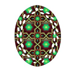 Pattern Background Bright Brown Ornament (oval Filigree)