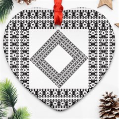 Pattern Background Texture Black Heart Ornament (two Sides) by BangZart