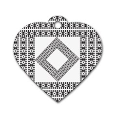 Pattern Background Texture Black Dog Tag Heart (two Sides) by BangZart