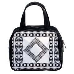 Pattern Background Texture Black Classic Handbags (2 Sides) by BangZart