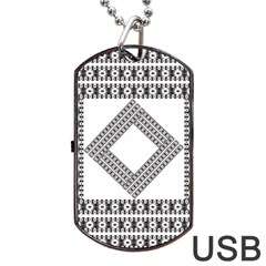 Pattern Background Texture Black Dog Tag Usb Flash (two Sides) by BangZart