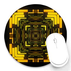 Abstract Glow Kaleidoscopic Light Round Mousepads by BangZart