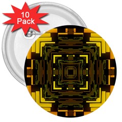 Abstract Glow Kaleidoscopic Light 3  Buttons (10 Pack)  by BangZart