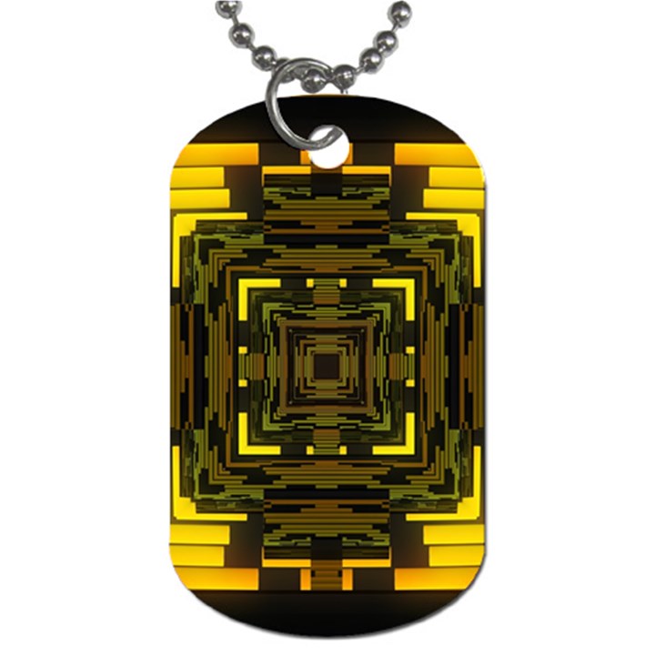 Abstract Glow Kaleidoscopic Light Dog Tag (One Side)